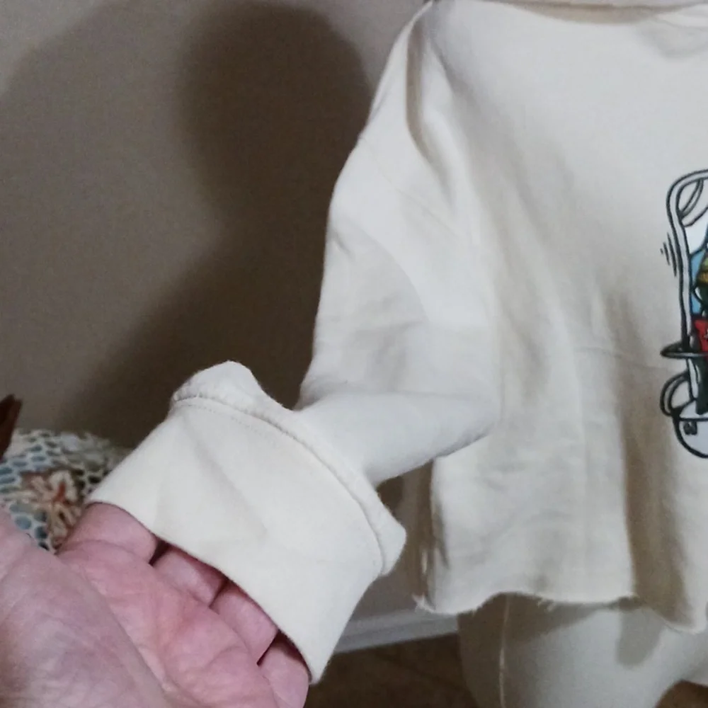 Wild Tribute- Ski Bums Women's Cream Graphic Hoodie - Picture 6 of 13